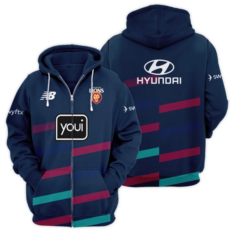 Brisbane Lions Australian Football League Exclusive Logo Zipper Hoodie HOAFL130825A01BLZHD