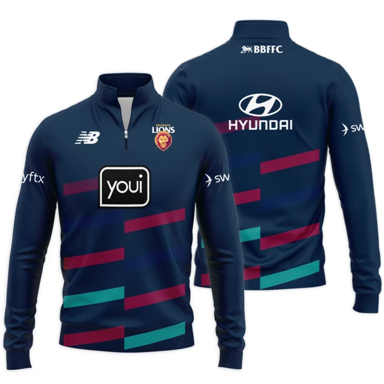 Brisbane Lions Australian Football League Exclusive Logo Quarter Zip Sweatshirt HOAFL130825A01BLQTZ