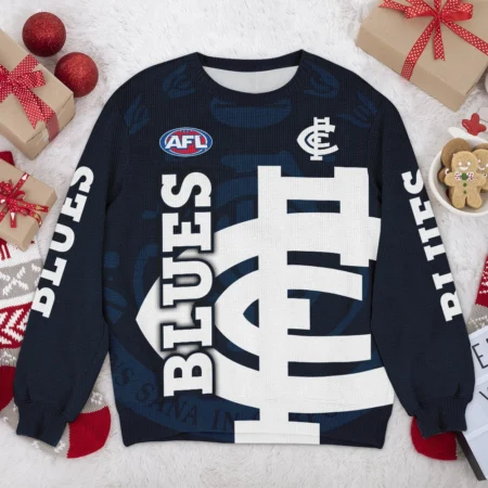 Carlton Blues Australian Football League Exclusive Logo Ugly Sweater HOAFL030925SWT01CARL