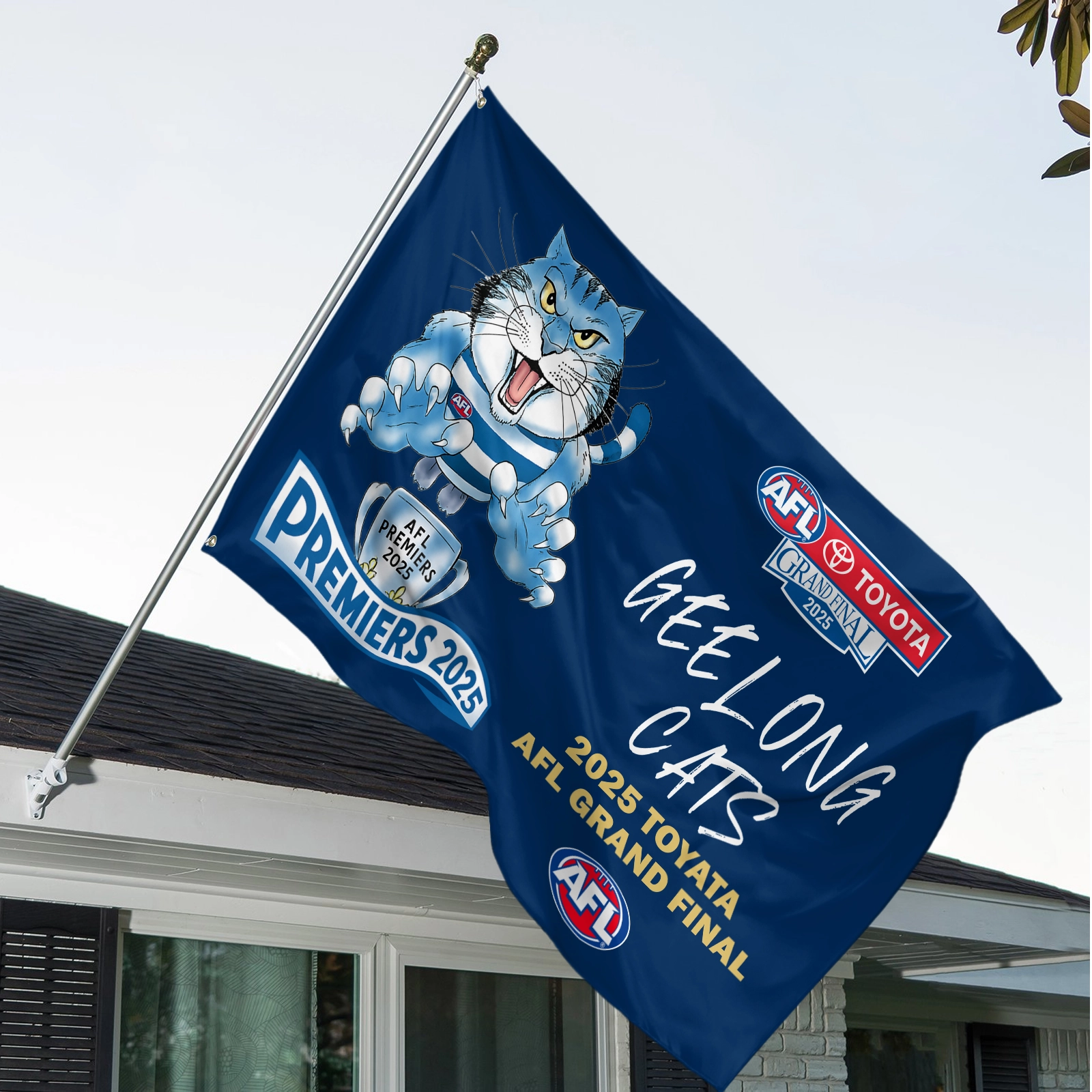 AFL Geelong Cats House Flags Gift For Fans – HOAFL230925FL02GEEL - Image 2