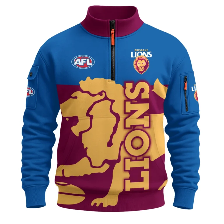 Brisbane Lions AFL Exclusive Logo Sweatshirt Zipper HOAFL120525A01BLSHZ
