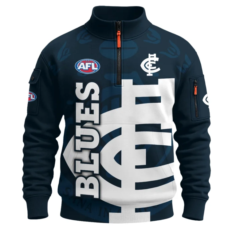 Carlton Blues AFL Exclusive Logo Sweatshirt Zipper HOAFL120525A01CARLSHZ