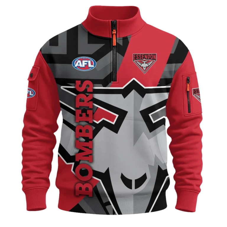 Essendon Bombers AFL Exclusive Logo Sweatshirt Zipper HOAFL120525A01ESSSHZ