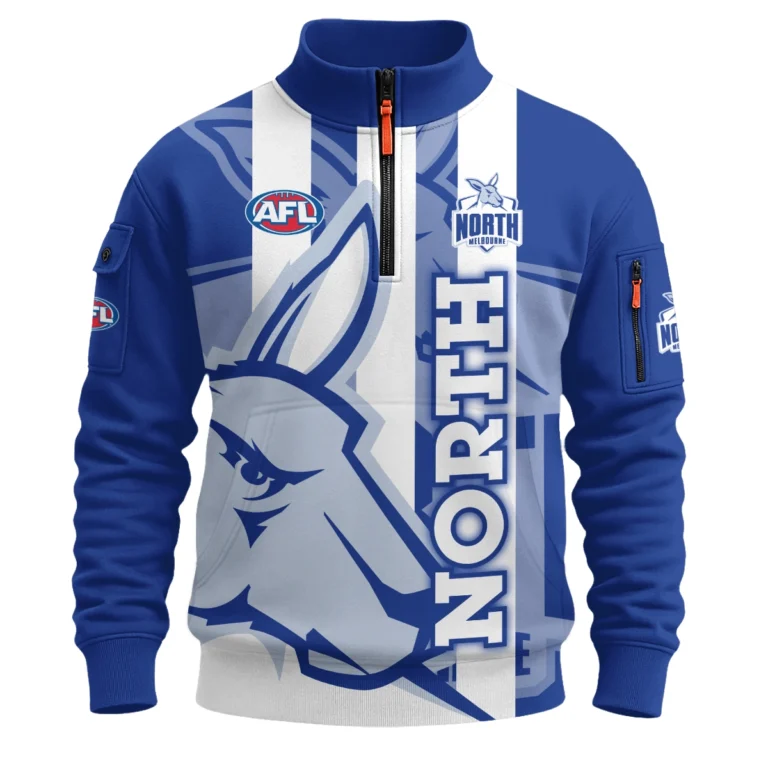 North Melbourne Kangaroos AFL Exclusive Logo Sweatshirt Zipper HOAFL120525A01NMFCSHZ