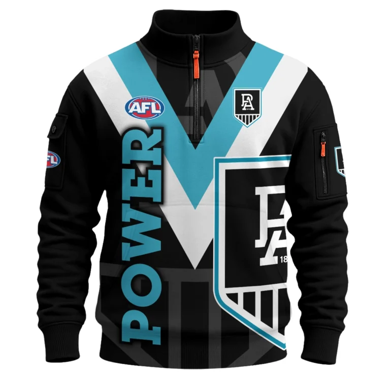 Port Adelaide Power AFL Exclusive Logo Sweatshirt Zipper HOAFL120525A01PORTSHZ