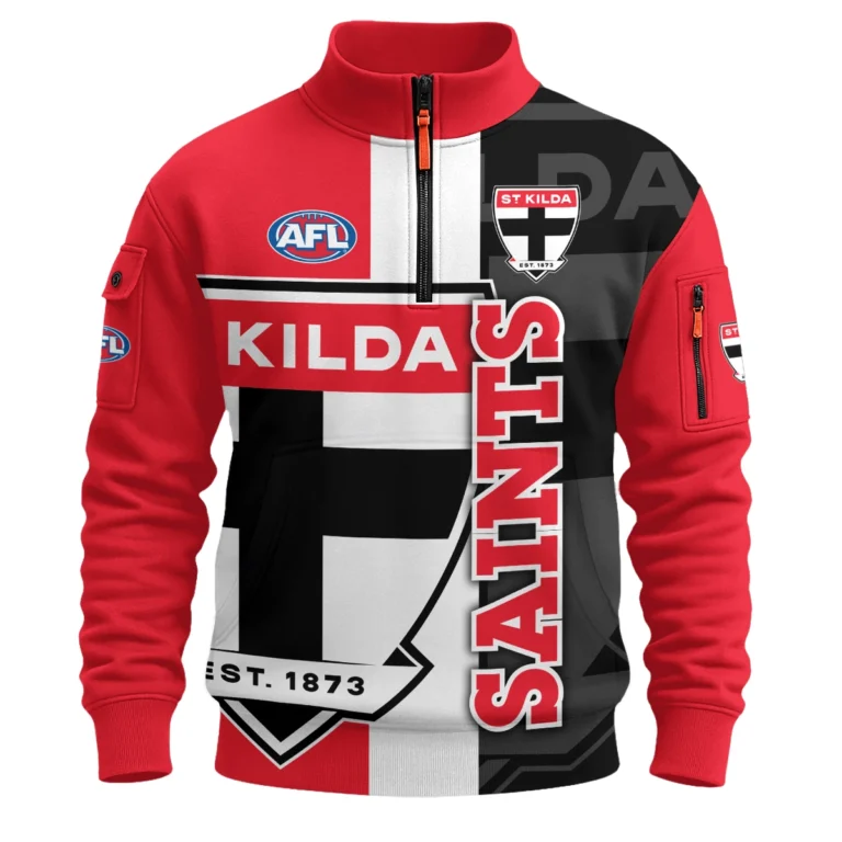St Kilda Saints AFL Exclusive Logo Sweatshirt Zipper HOAFL120525A01STKSHZ