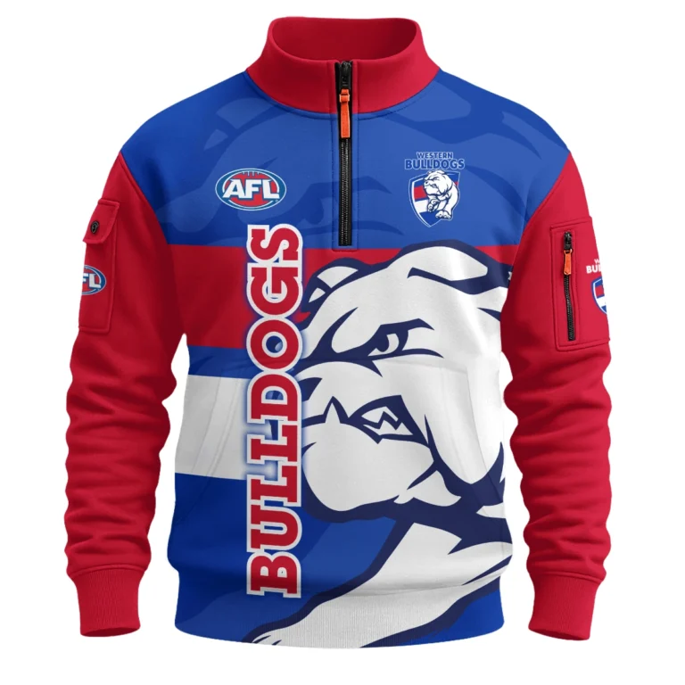 Western Bulldogs AFL Exclusive Logo Sweatshirt Zipper HOAFL120525A01WBSHZ