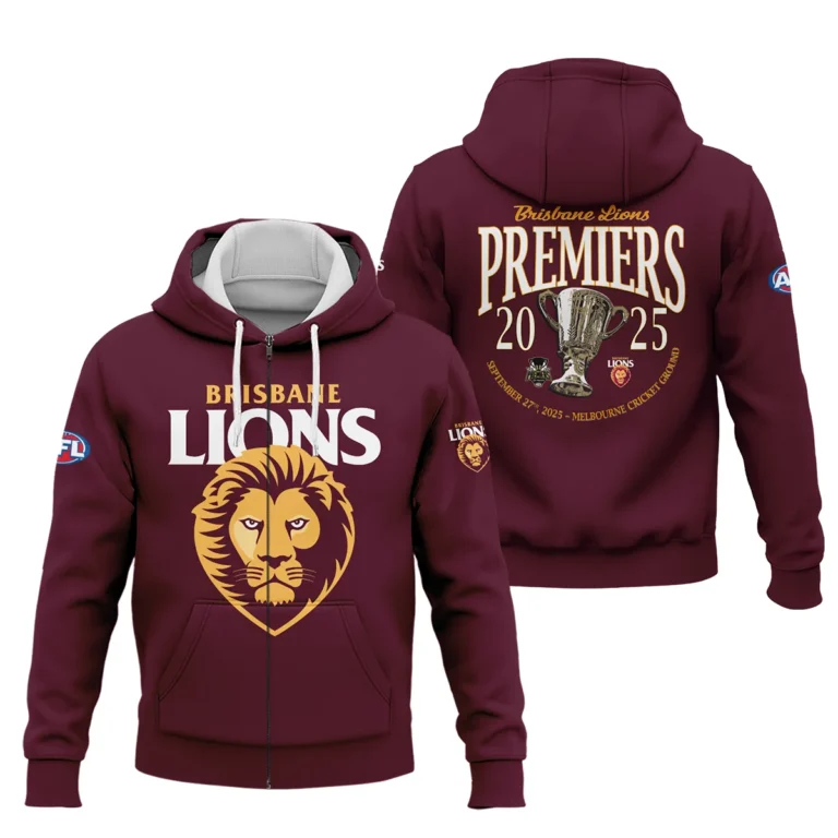 AFL Brisbane Lions Premier Zipper Hoodie HOQTAFL270925A01BLZHD