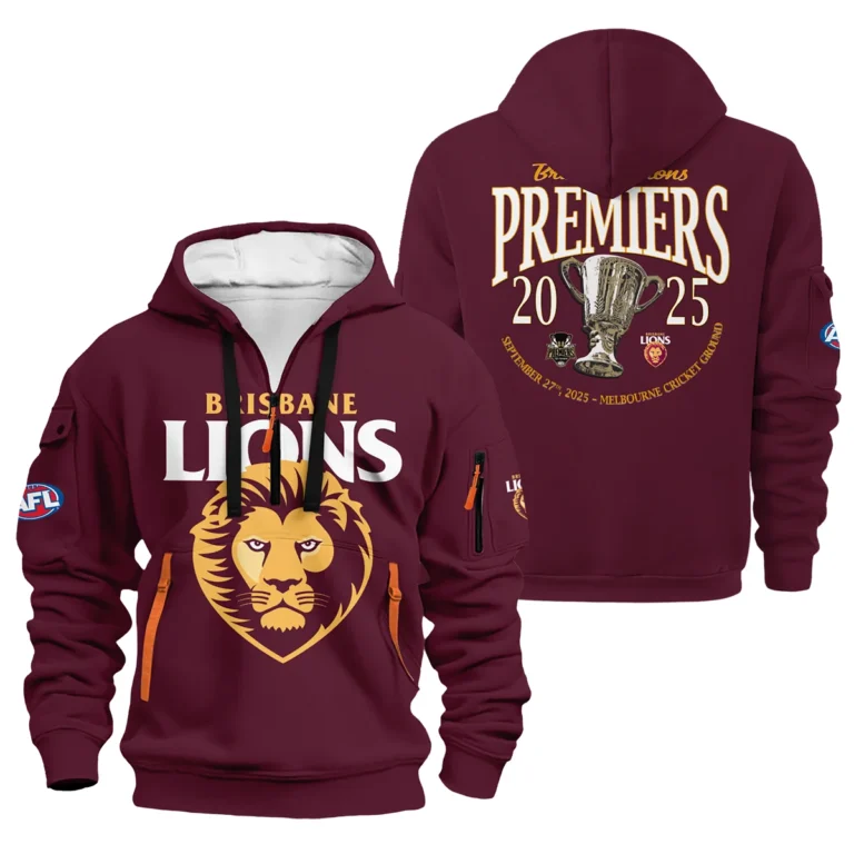 AFL Brisbane Lions Premier Hoodie Half Zipper HOQTAFL270925A01BLHDF