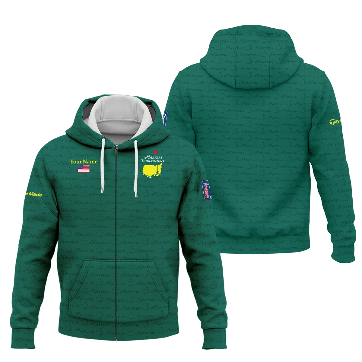 TaylorMade Masters Tournament Exclusive Logo Zipper Hoodie QTMT081025AA2TM-ZHD - Image 3