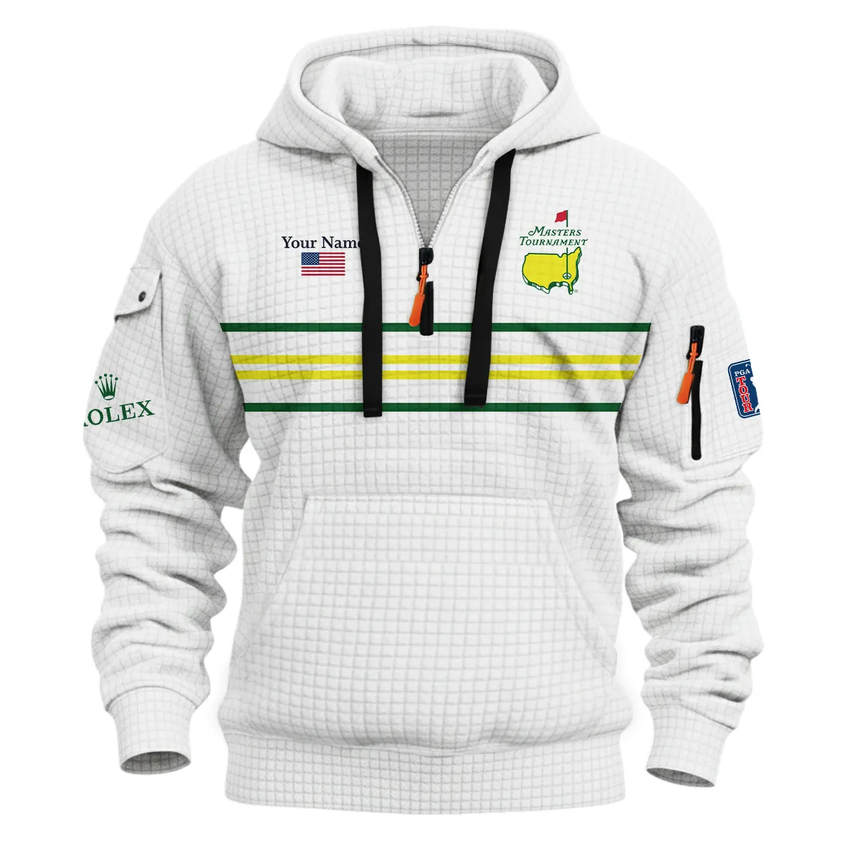 Rolex Masters Tournament Half Zip Quilted Waffle All Over Prints QTMT161225A1ROX-HDFQW - Image 2