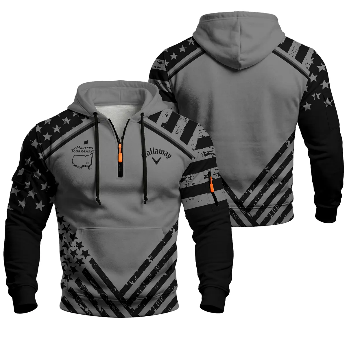 Callaway Masters Tournament Zip Neck Hoodie All Over Prints QTMT060225A2CLW-ZLU - Image 3