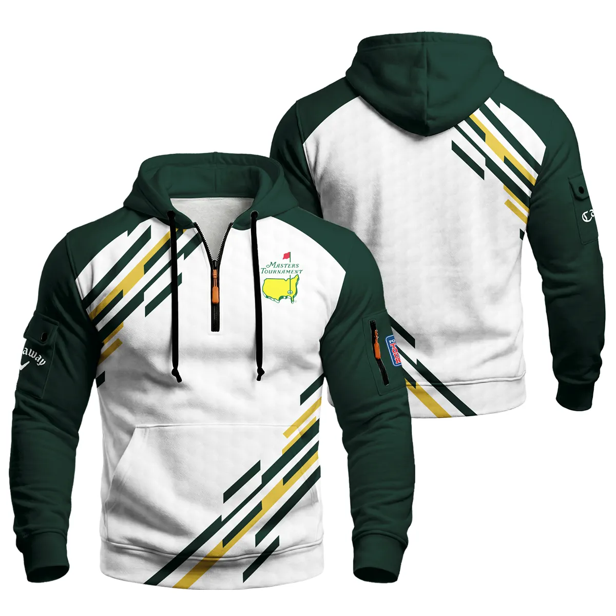 Callaway Masters Tournament Zip Neck Hoodie All Over Prints QTMT260225A1CLW-ZLU - Image 3