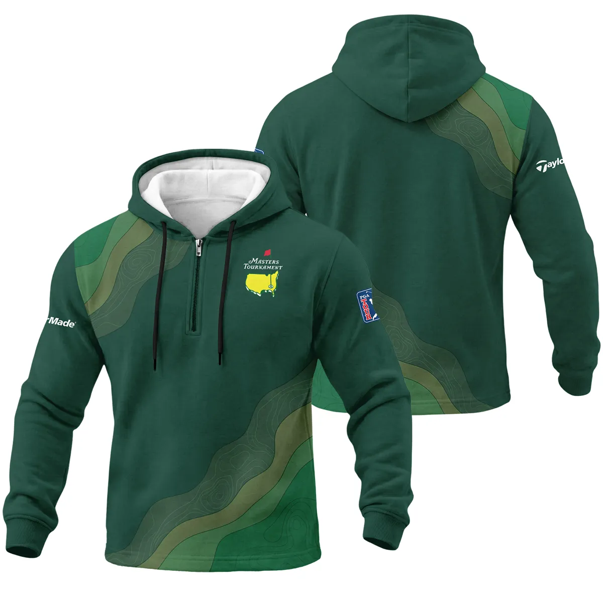 TaylorMade Masters Tournament 1/4 Zipper Hoodie All Over Prints QTMT240225A1TM-1/4HD - Image 3