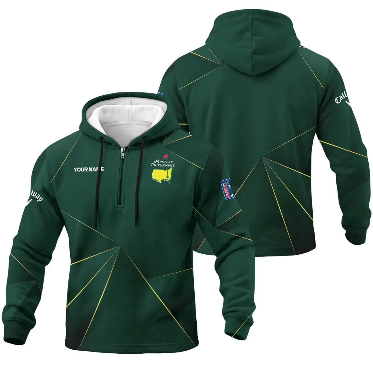 Callaway Masters Tournament 1/4 Zipper Hoodie All Over Prints QTMT240225A2CLW-1/4HD - Image 3