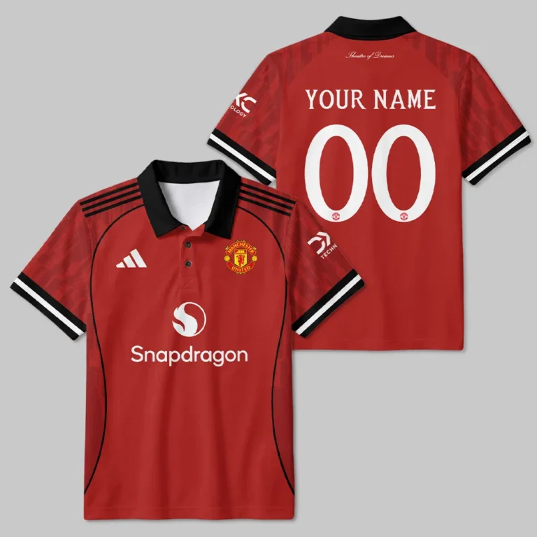 Manchester United 25/26 Home Kit Polo Shirt All Over Prints - Gift for Manchester United Fans QTMUN190326A1-PL