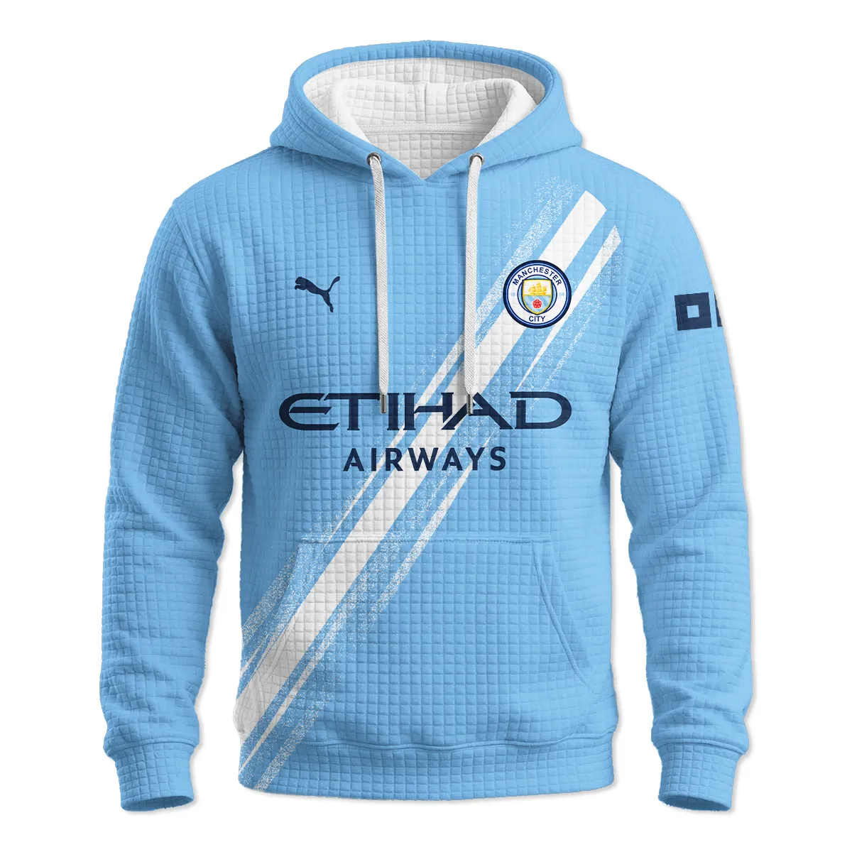Manchester City 25/26 Home Kit Hoodie Quilted Waffle All Over Prints - Gift for Manchester City Fans QTVA1903MCI01-HQW - Image 2