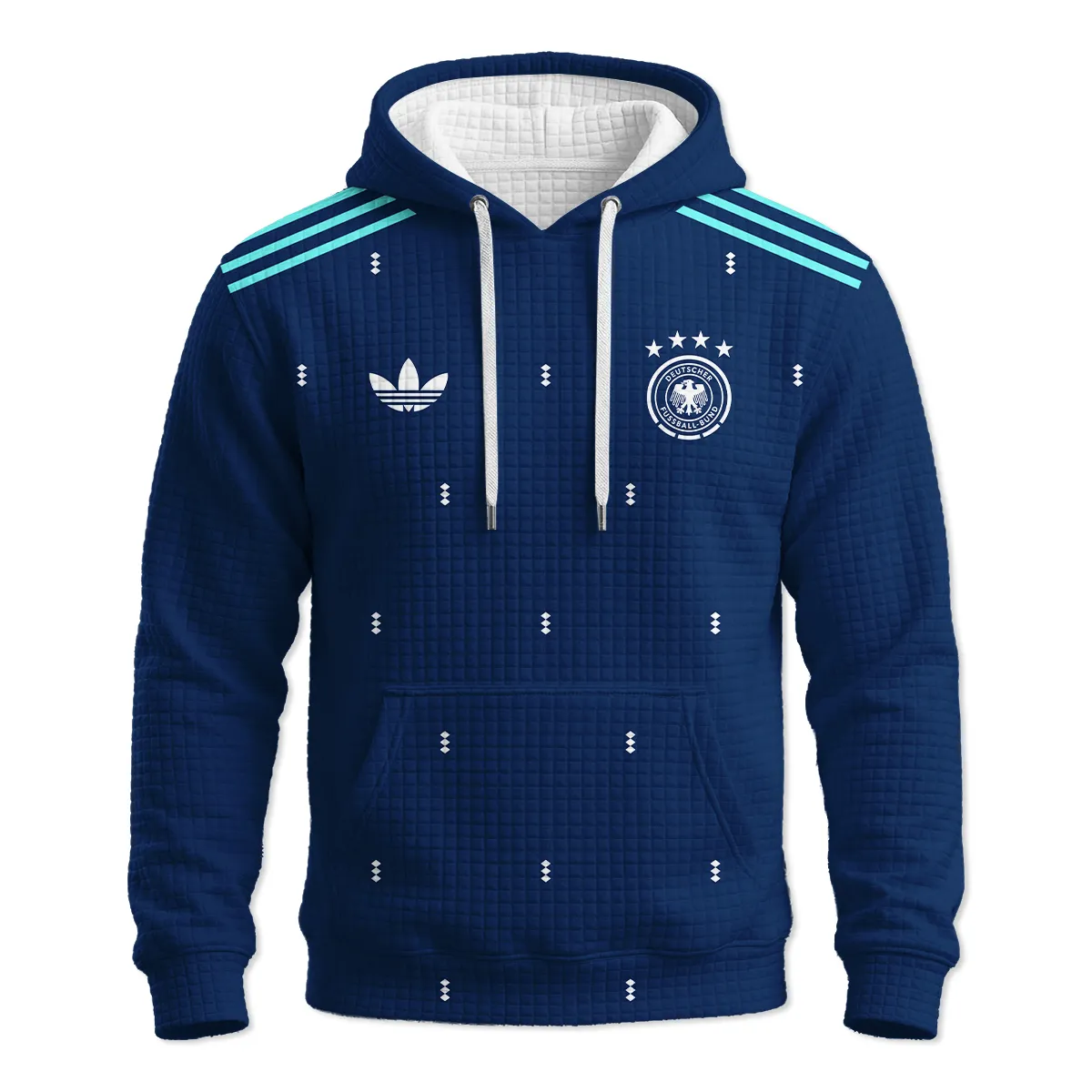Germany 25/26 Away Kit Hoodie Quilted Waffle All Over Prints - Gift for Germany Fans QTVA2003GER4-HQW - Image 2