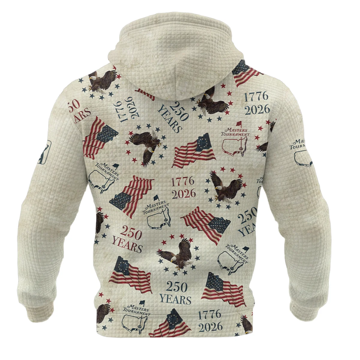Masters Tournament 250 Years 1776-2026 Hoodie Quilted Waffle BLF4326A2HQW - Image 2
