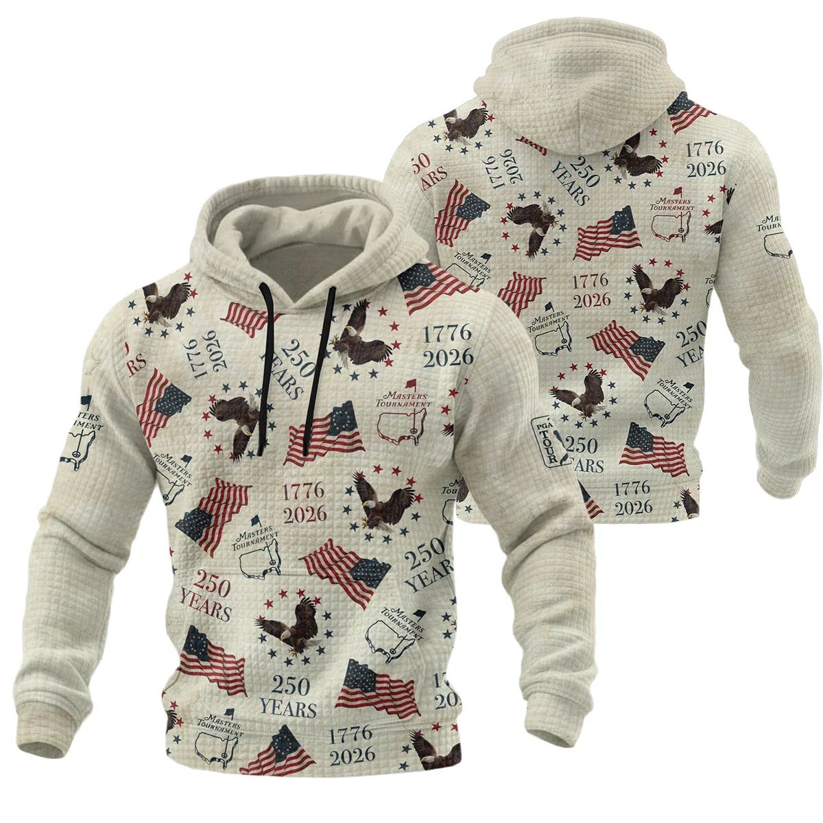Masters Tournament 250 Years 1776-2026 Hoodie Quilted Waffle BLF4326A2HQW - Image 3