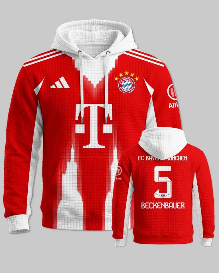 FC Bayern München Home Jersey 25/26 Hoodie Quilted Waffle All Over Prints - Gift for FC Bayern München Fans QTFCB310326A1-HQW