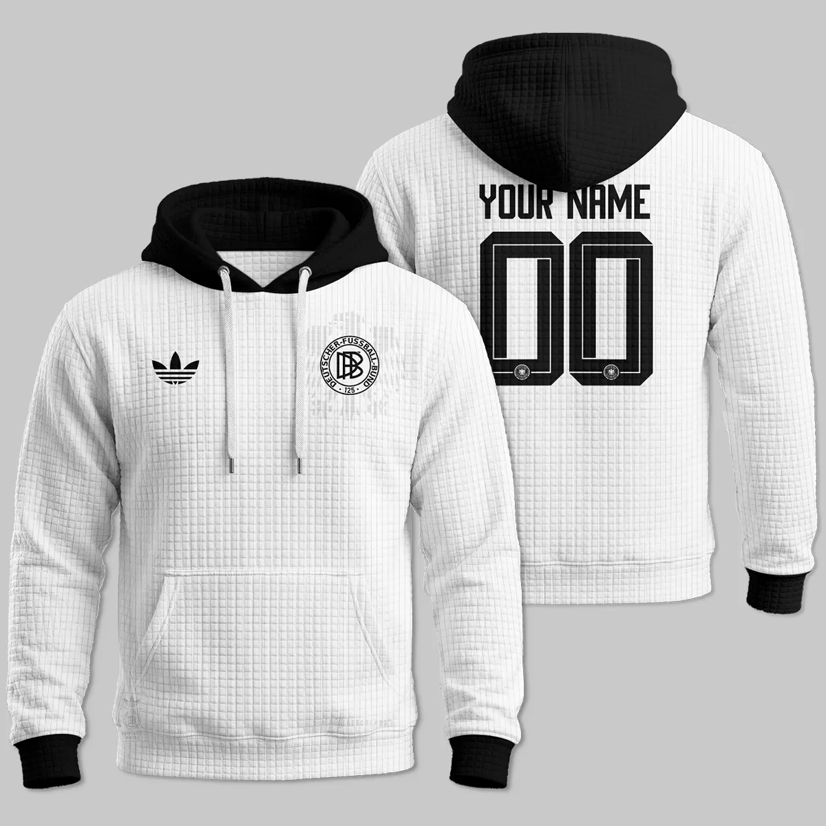 DFB 125th Anniversary Hoodie Quilted Waffle All Over Prints - Gift for Germany Fans QTGER200326A1-HQW