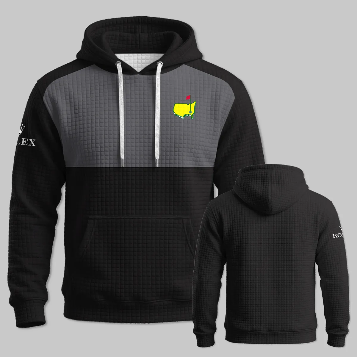 Rolex Masters Tournament Hoodie Quilted Waffle All Over Prints - Gift for Golf Fans QTMT250326A1ROXBLA-HQW - Image 3