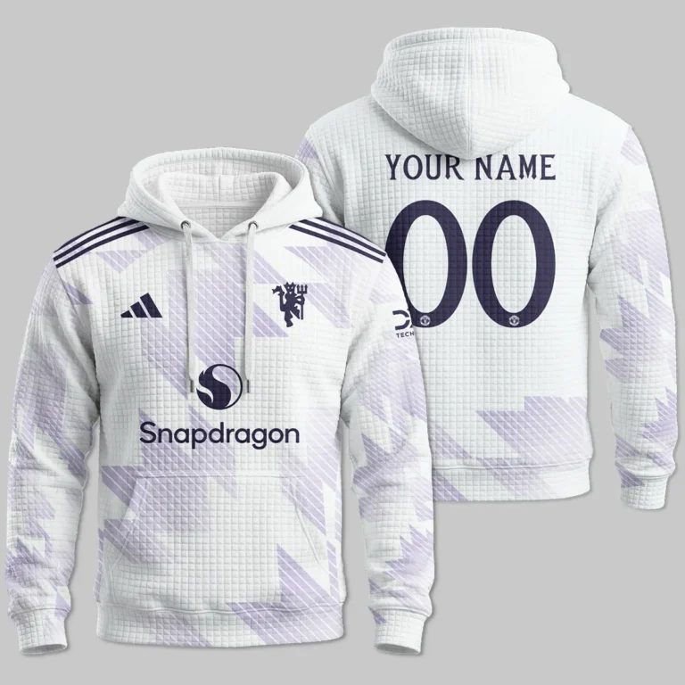 Manchester United 25/26 Away Kit Hoodie Quilted Waffle All Over Prints - Gift for Manchester United Fans QTMUN190326A2-HQW