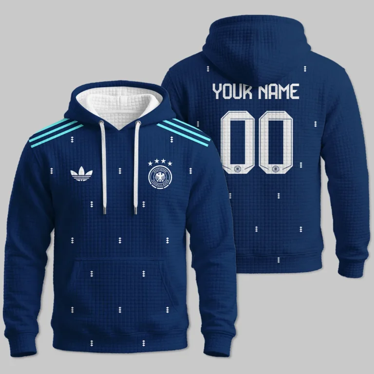 Germany 25/26 Away Kit Hoodie Quilted Waffle All Over Prints - Gift for Germany Fans QTVA2003GER4-HQW