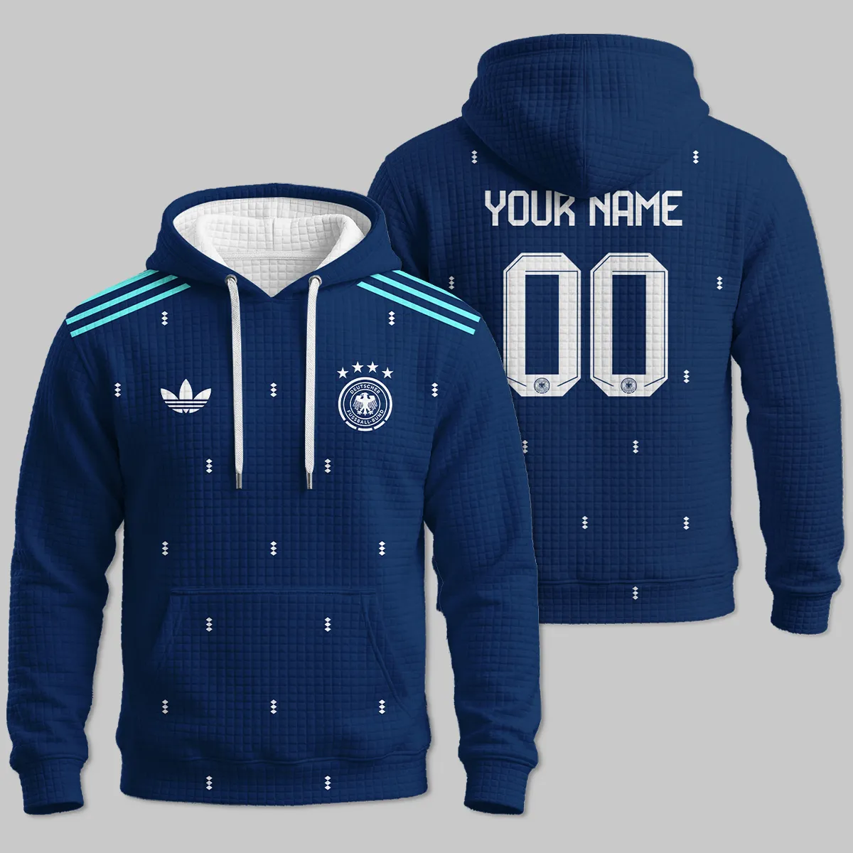 Germany 25/26 Away Kit Hoodie Quilted Waffle All Over Prints - Gift for Germany Fans QTVA2003GER4-HQW