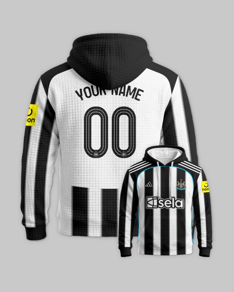 Newcastle United 25/26 Home Kit Hoodie Quilted Waffle All Over Prints - Gift for Newcastle United Fans QTVA2302NEW01-HQW