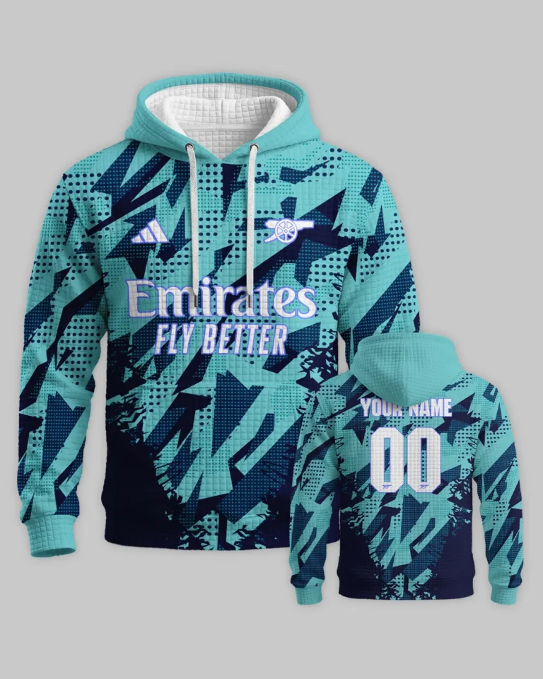 Arsenal Concept Kits Hoodie Quilted Waffle All Over Prints - Gift for Arsenal Fans QTVA3003ARS02-HQW