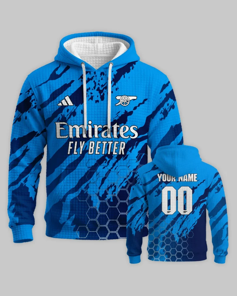 Arsenal Concept Kits Hoodie Quilted Waffle All Over Prints - Gift for Arsenal Fans QTVA3003ARS03-HQW