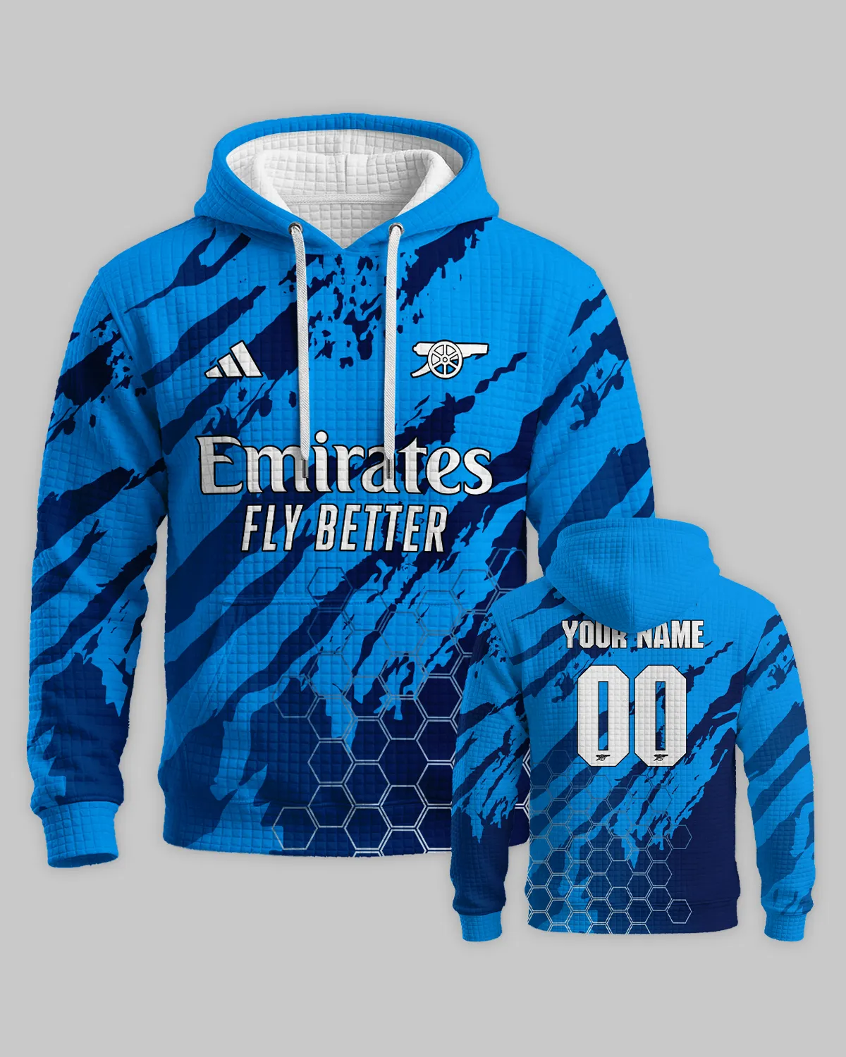 Arsenal Concept Kits Hoodie Quilted Waffle All Over Prints - Gift for Arsenal Fans QTVA3003ARS03-HQW