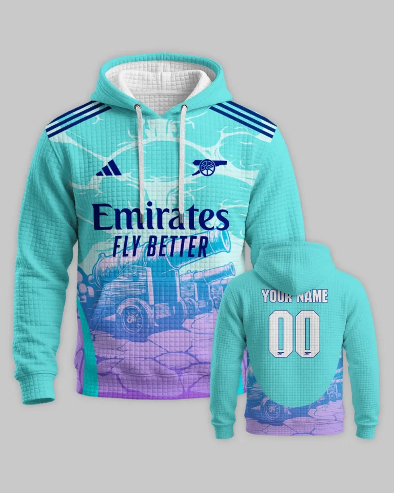 Arsenal Concept Kits Hoodie Quilted Waffle All Over Prints - Gift for Arsenal Fans QTVA3003ARS04-HQW