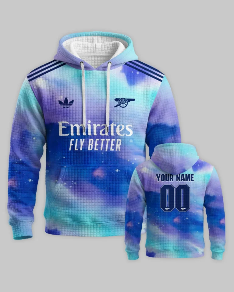 Arsenal Concept Kits Hoodie Quilted Waffle All Over Prints - Gift for Arsenal Fans QTVA3003ARS07-HQW