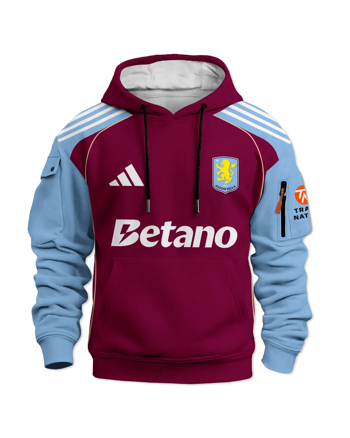 Aston Villa 25/26 Home Kit Cargo Hoodie All Over Prints - Gift for Aston Villa Fans QTVA2302AVL01-LGE - Image 2