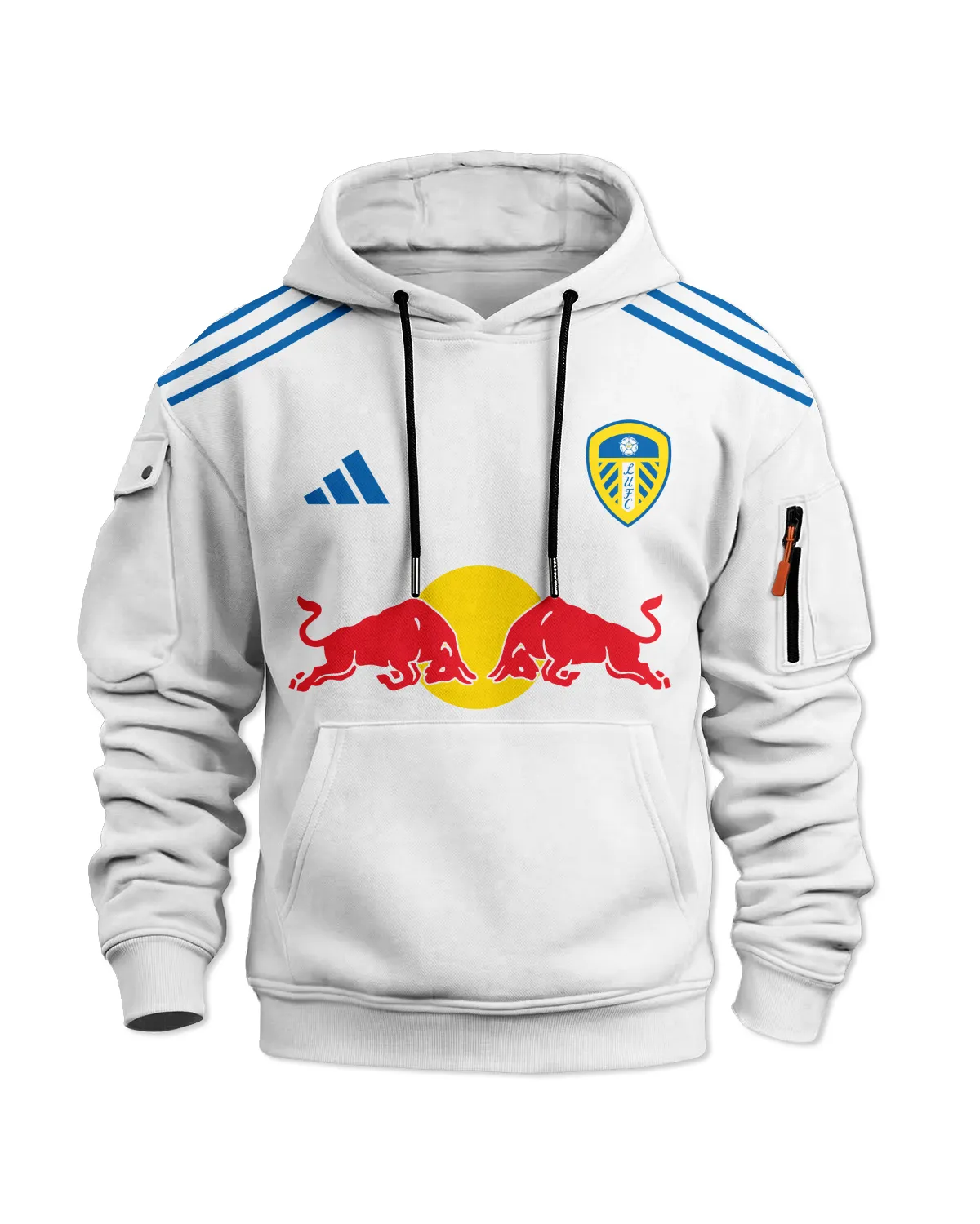 Leeds United 25/26 Home Kit Cargo Hoodie All Over Prints - Gift for Leeds United Fans QTVA2302LEE01-LGE - Image 2