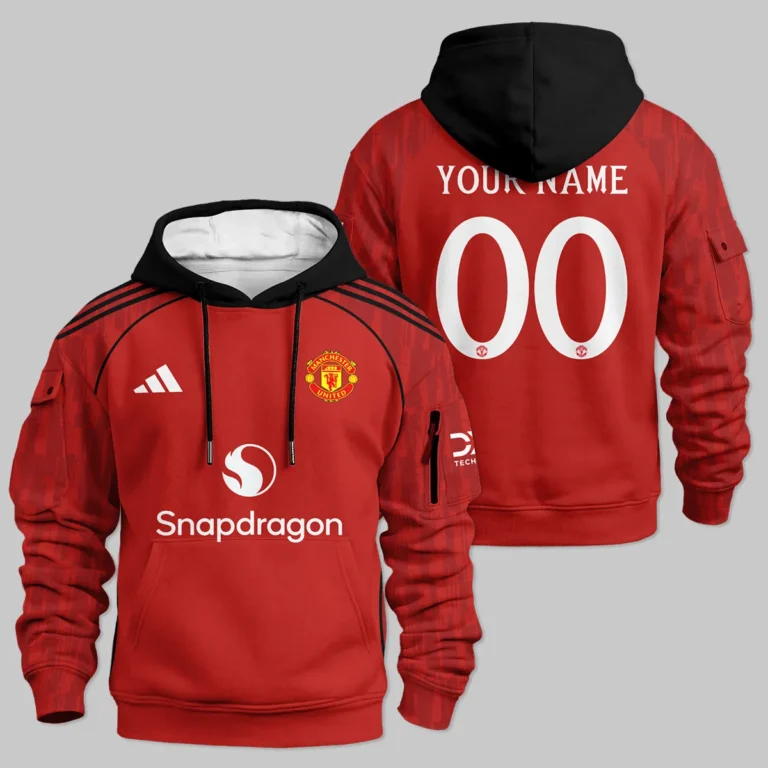 Manchester United 25/26 Home Kit Cargo Hoodie All Over Prints - Gift for Manchester United Fans QTMUN190326A1-LGE