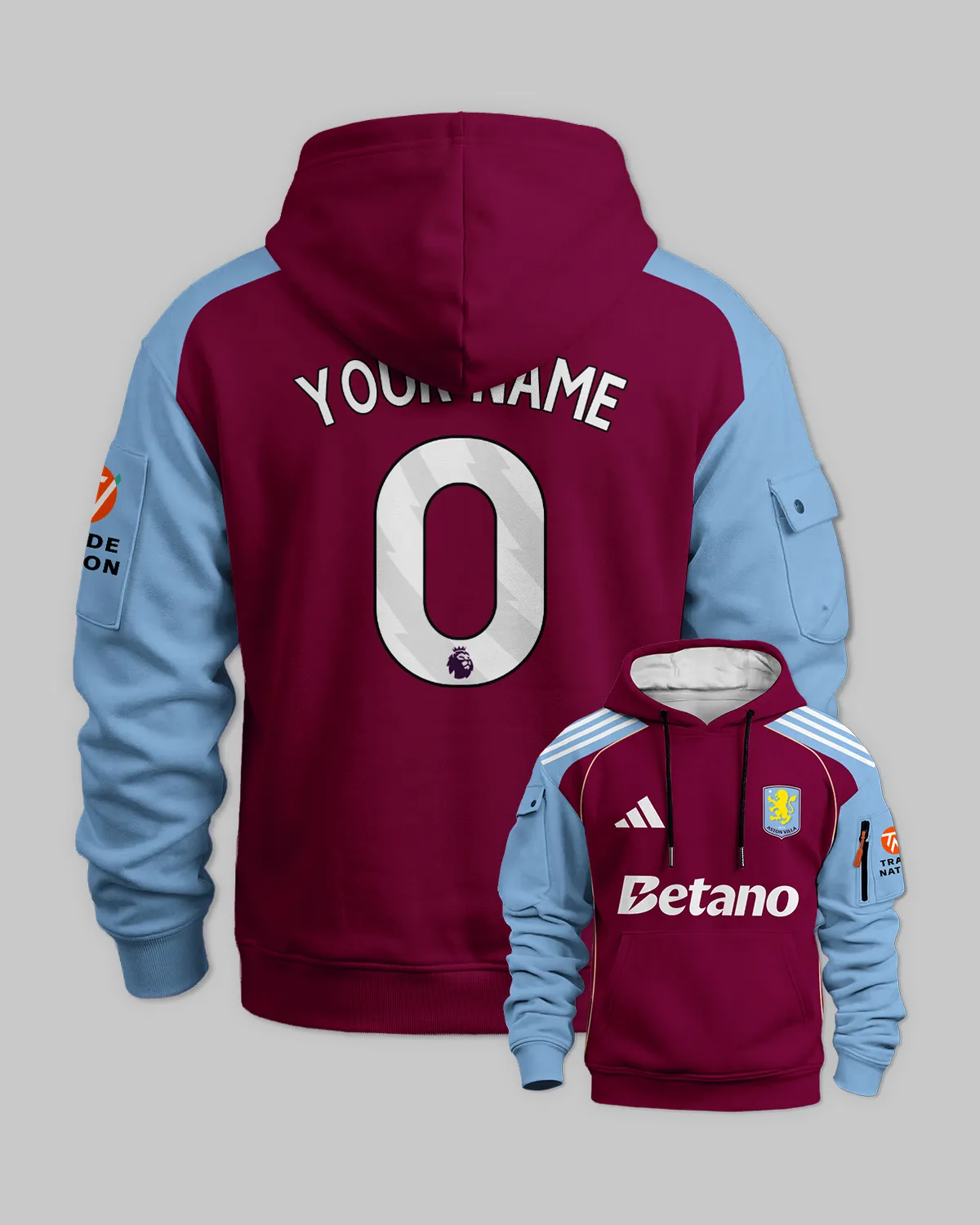 Aston Villa 25/26 Home Kit Cargo Hoodie All Over Prints - Gift for Aston Villa Fans QTVA2302AVL01-LGE