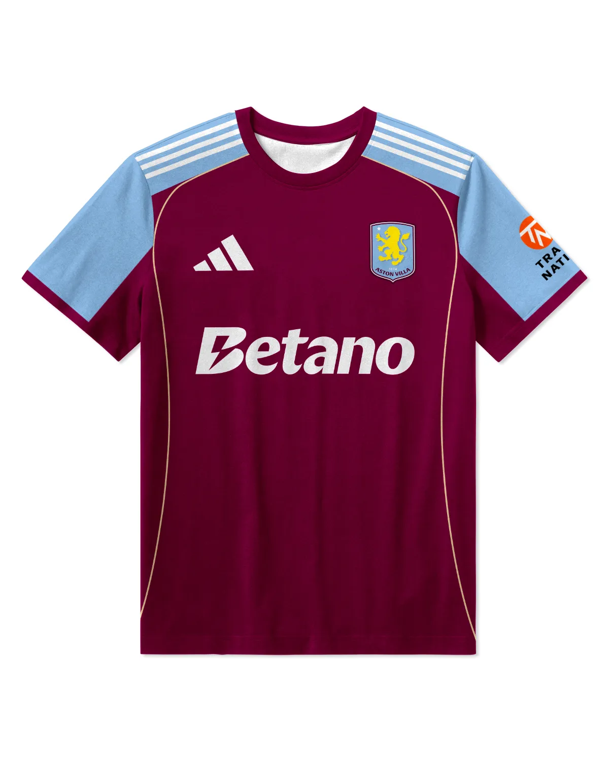 Aston Villa 25/26 Home Kit T-Shirt All Over Prints - Gift for Aston Villa Fans QTVA2302AVL01-TS - Image 2