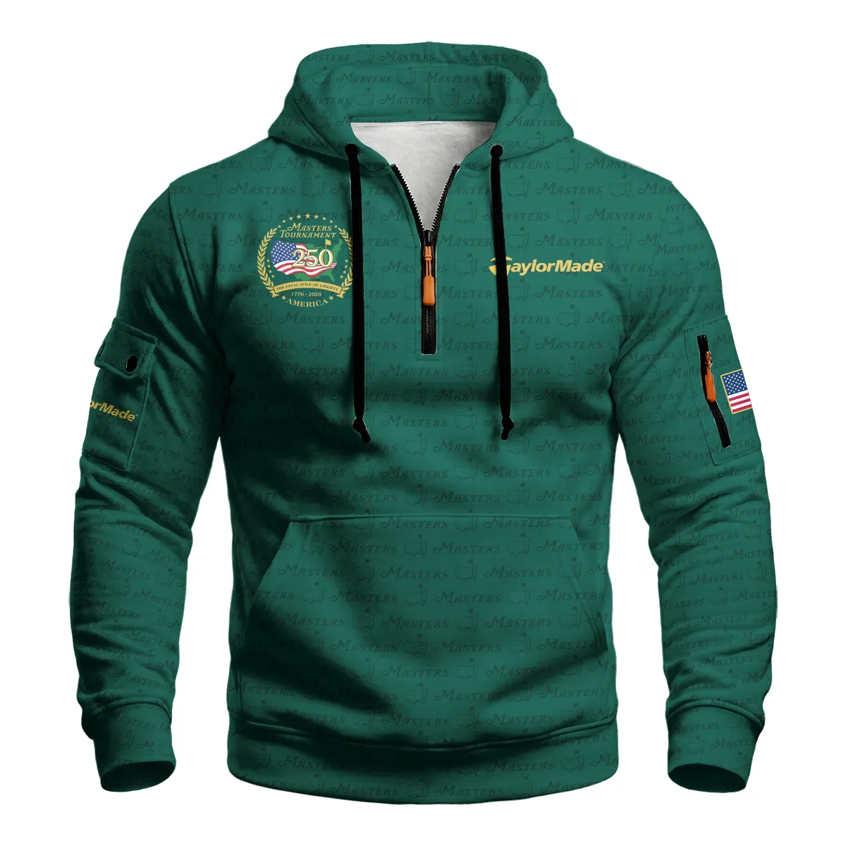 TaylorMade Masters Tournament America 250 Anniversary Zip Neck Hoodie QTMT040325A1TM-ZLU