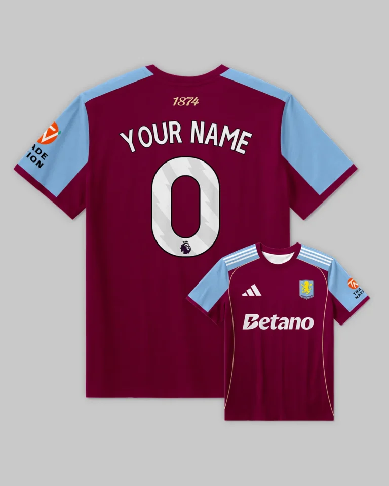 Aston Villa 25/26 Home Kit T-Shirt All Over Prints - Gift for Aston Villa Fans QTVA2302AVL01-TS
