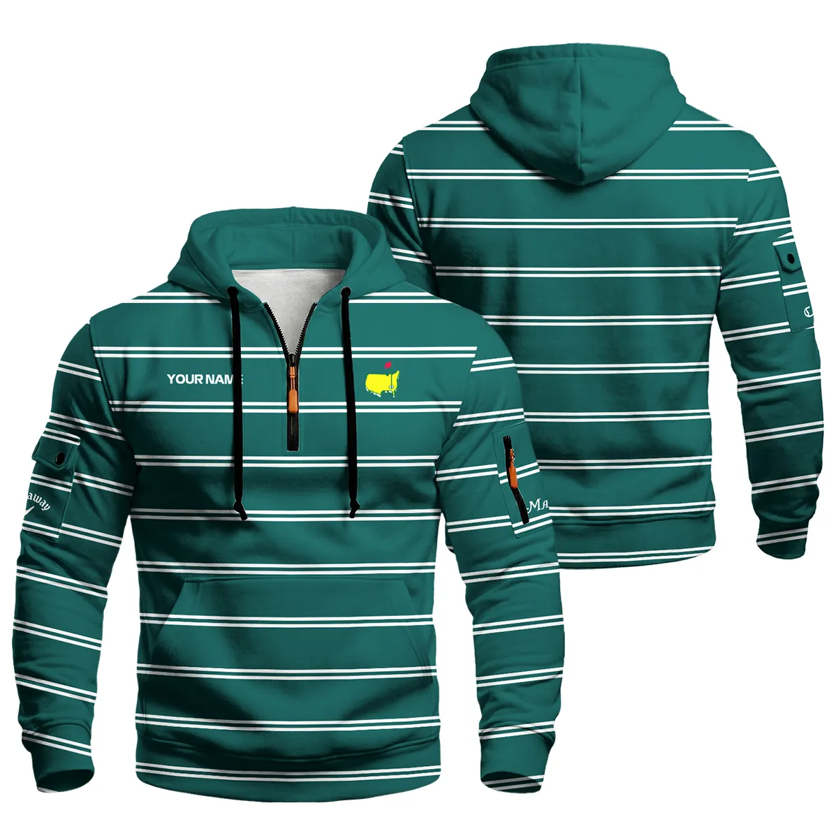 Callaway Masters Tournament Zip Neck Hoodie All Over Prints QTMT030225A2CLW-ZLU - Image 3