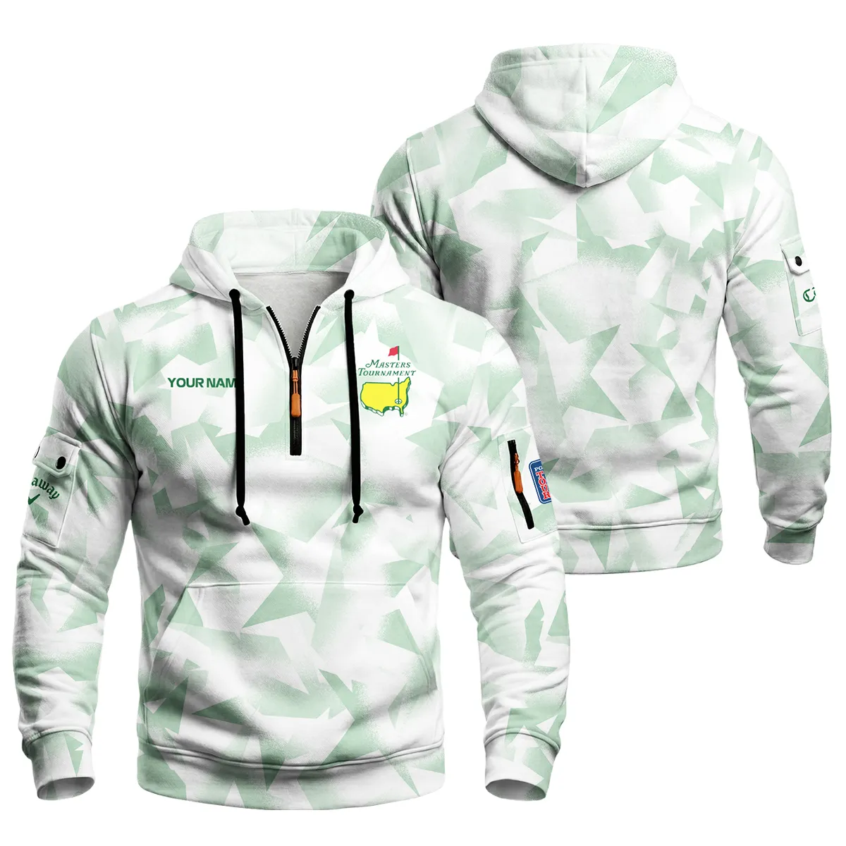 Callaway Masters Tournament Zip Neck Hoodie All Over Prints QTMT030225A3CLW-ZLU - Image 3