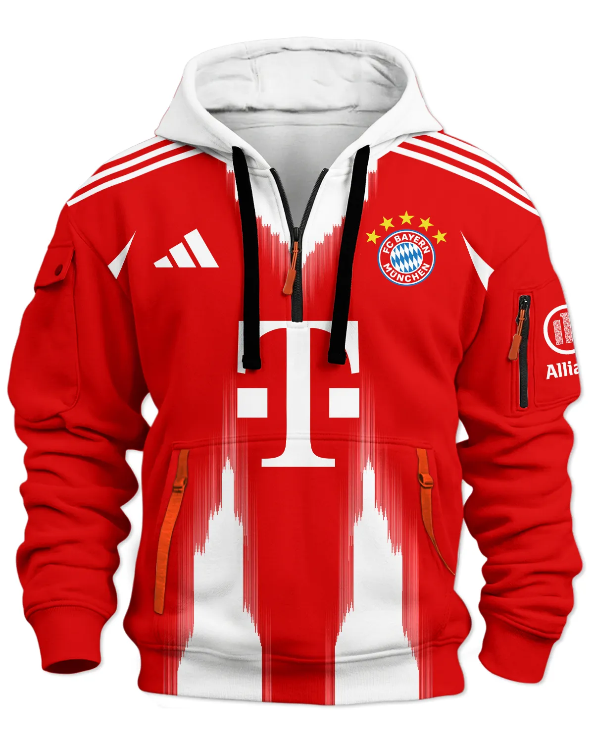 FC Bayern München Home Jersey 25/26 Hoodie Half Zipper All Over Prints - Gift for FC Bayern München Fans QTFCB310326A1-HDF - Image 2
