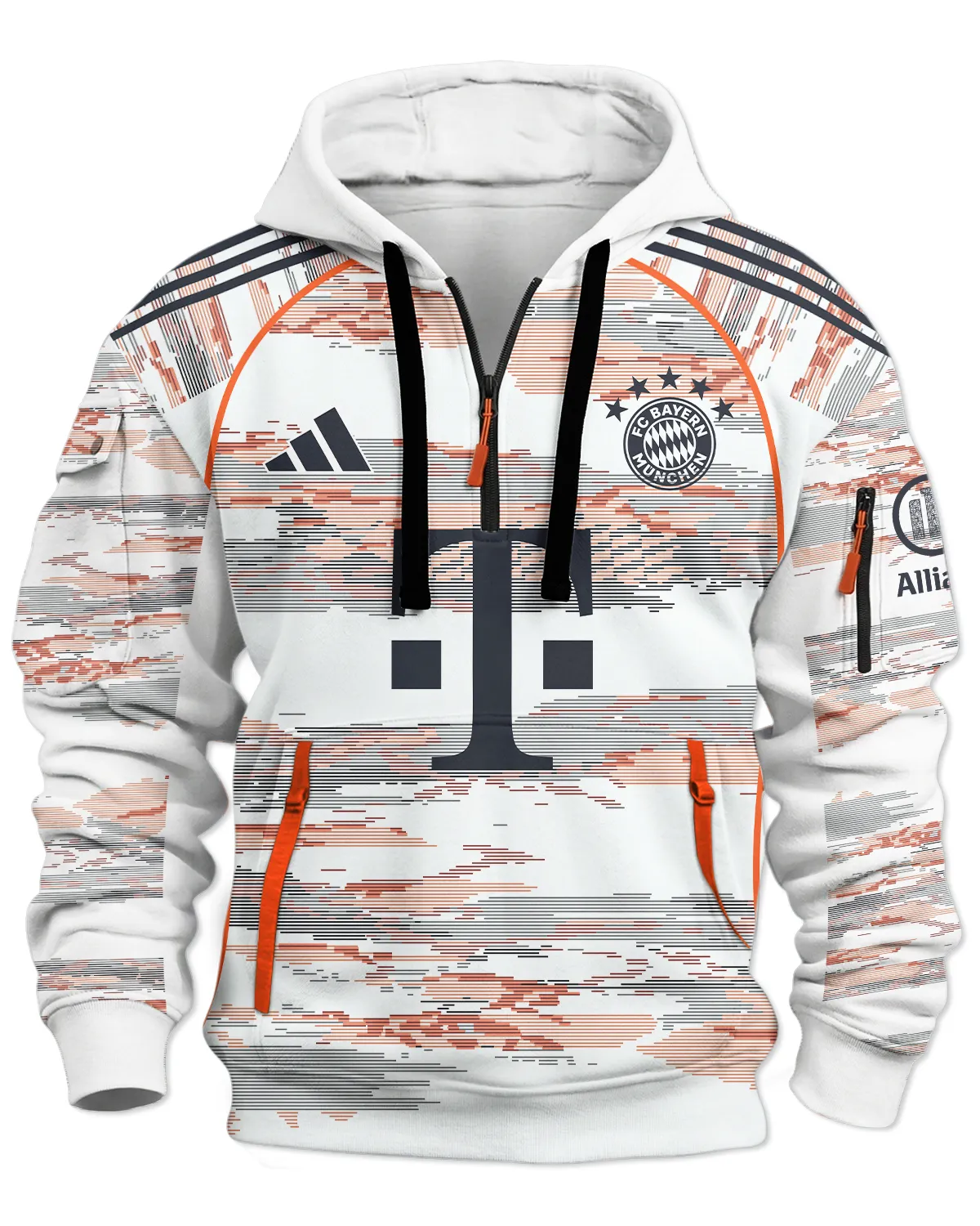 FC Bayern München Away Jersey 25/26 Hoodie Half Zipper All Over Prints - Gift for FC Bayern München Fans QTFCB310326A2-HDF - Image 2