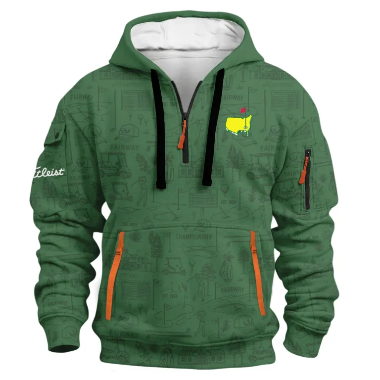Masters Tournament Titleist Hoodie Half Zipper All Over Prints QTMT160326A1TL-HDF
