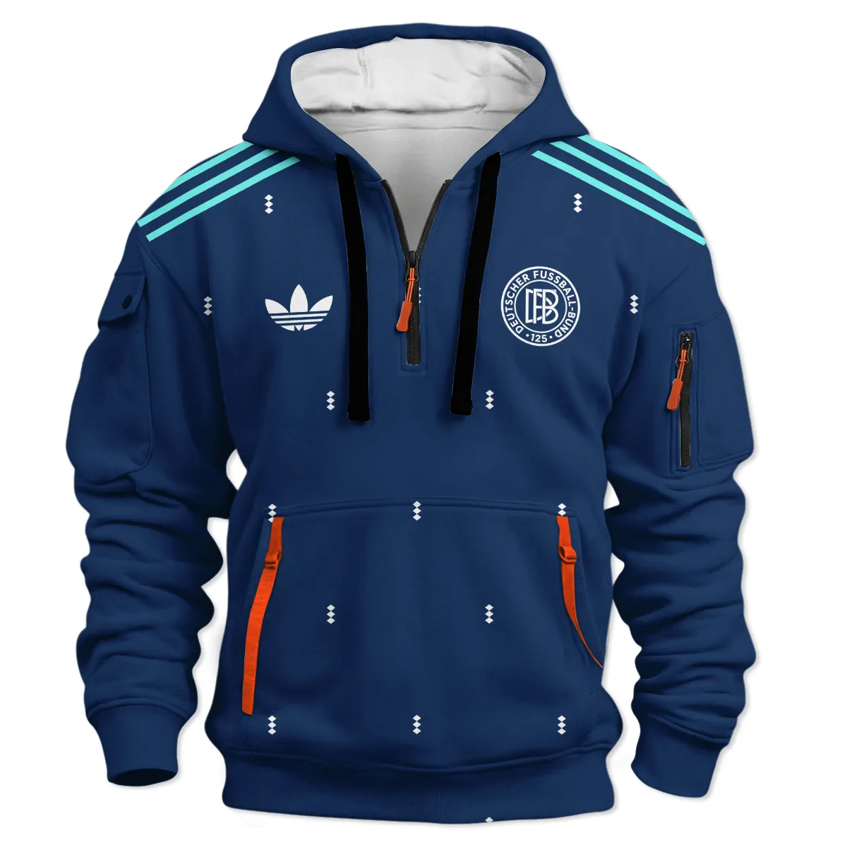 Germany 25/26 Away Kit Hoodie Half Zipper All Over Prints - Gift for Germany Fans QTVA2003GER3-HDF - Image 2