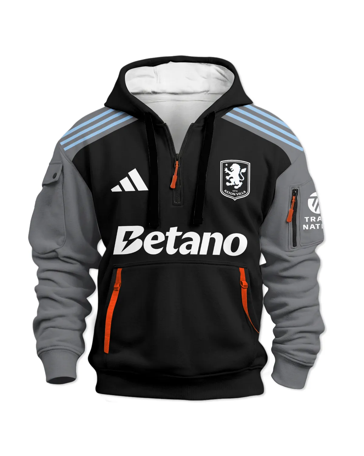 Aston Villa 25/26 Away Kit Hoodie Half Zipper All Over Prints - Gift for Aston Villa Fans QTVA2302AVL02-HDF - Image 2